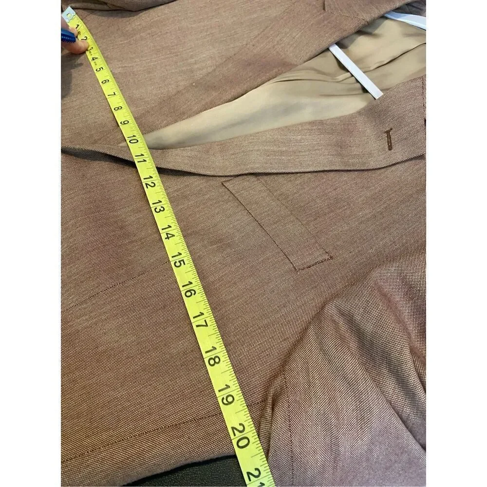 BILL BLASS Essentials Poly/Rayon Sports Coat Suit Jacket Blazer Metallic Brown/B